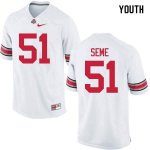Youth Ohio State Buckeyes #51 Nick Seme White Nike NCAA College Football Jersey Lightweight YLZ4444FL